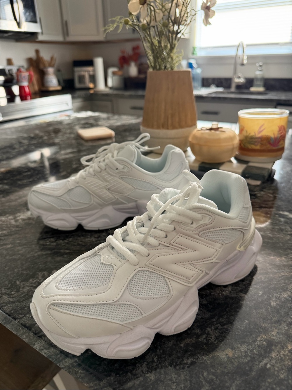 All-white New balance 9060